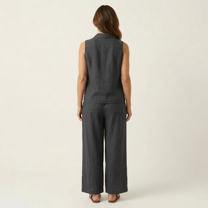 Rochelle - Wrap Top and Wide-Leg Pants Set