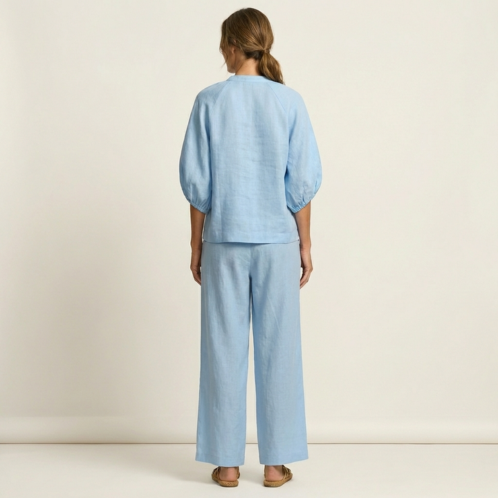 Britt - Linen Set with Gold Zipper