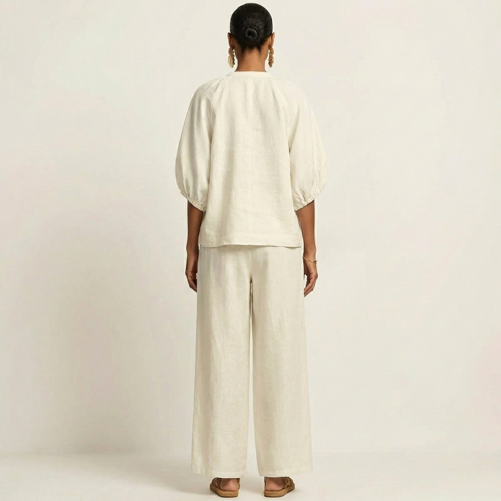 Britt - Linen Set with Gold Zipper