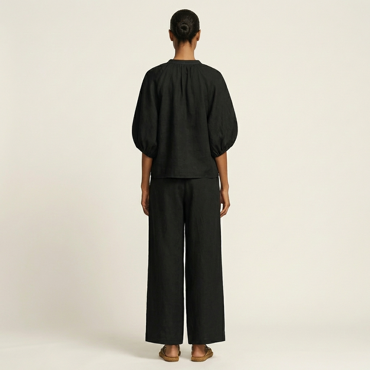 Britt - Linen Set with Gold Zipper
