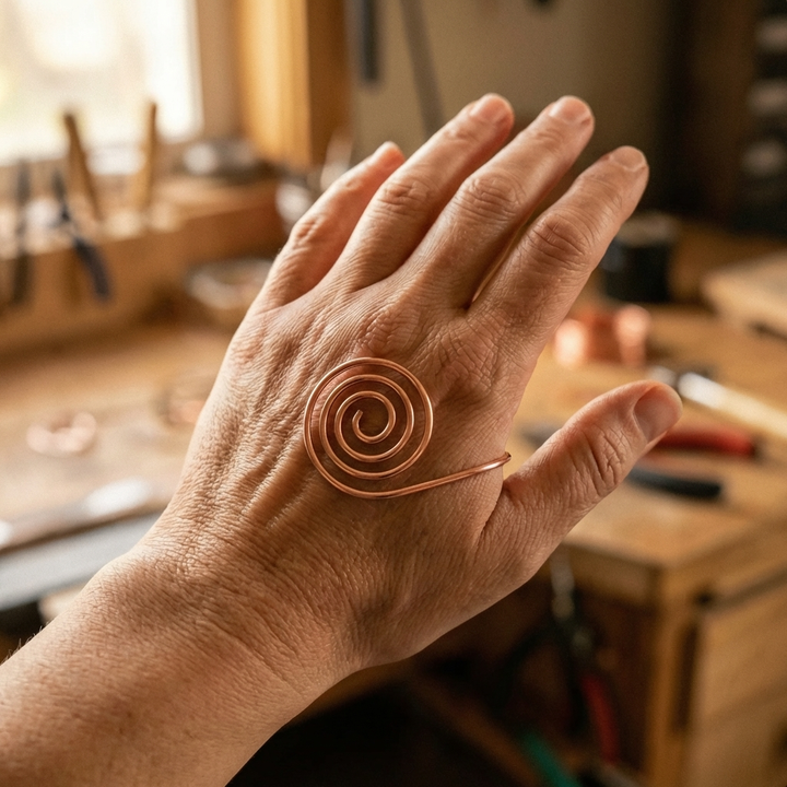 Braided Spiral Copper Bracelet