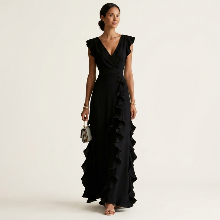 Rafaela - Long Cascade Fringe Dress