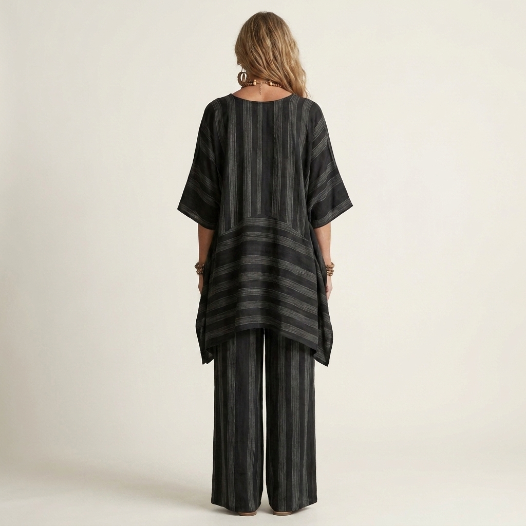 Calanthe - Striped Linen Two-Piece Set