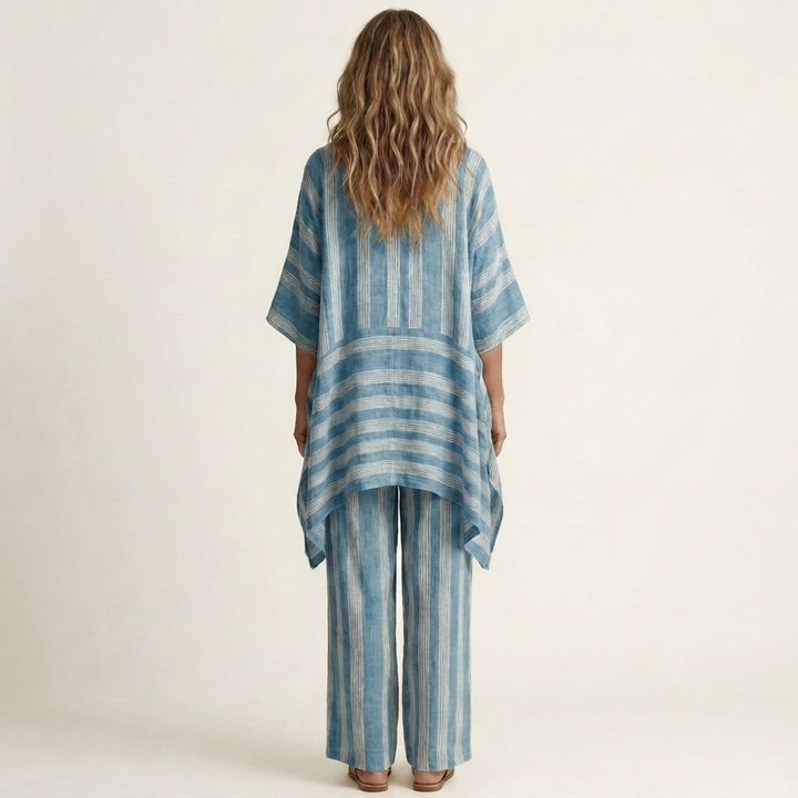 Calanthe - Striped Linen Two-Piece Set