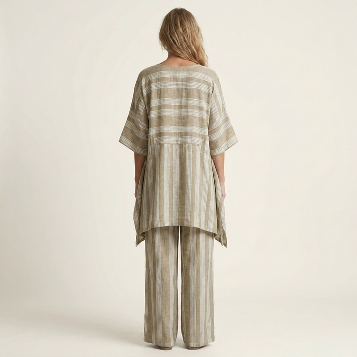 Calanthe - Striped Linen Two-Piece Set