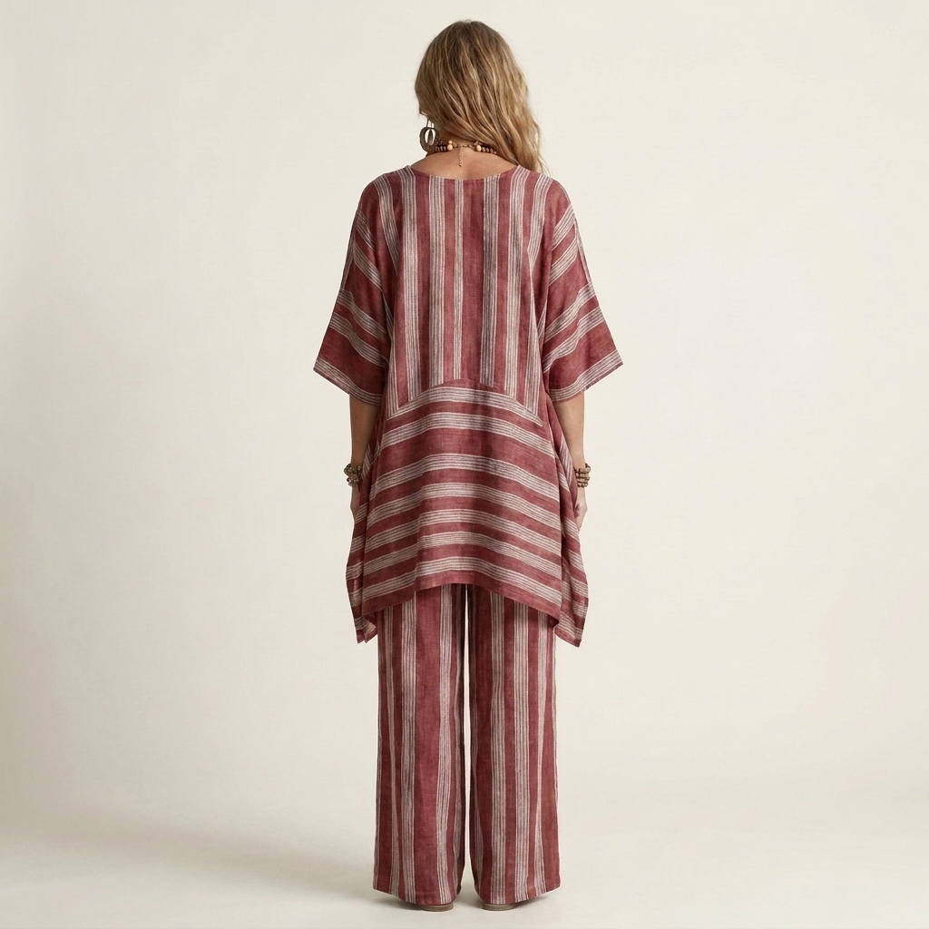 Calanthe - Striped Linen Two-Piece Set