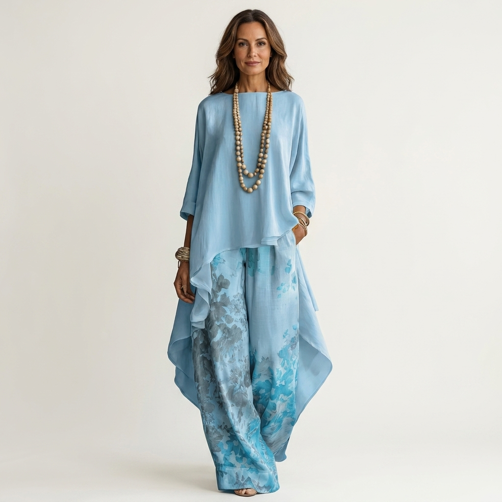 Dagny - Floral Top and Wide-Leg Pants Set