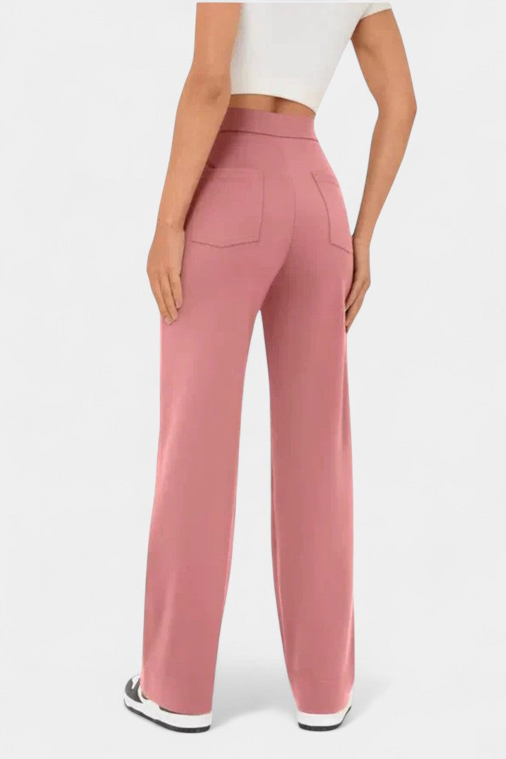 Halle - High-Waist Stretch Straight Pants