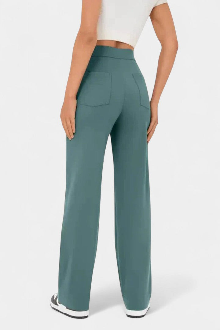 Halle - High-Waist Stretch Straight Pants