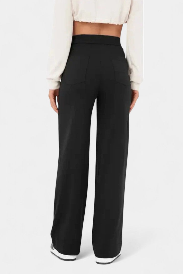 Halle - High-Waist Stretch Straight Pants