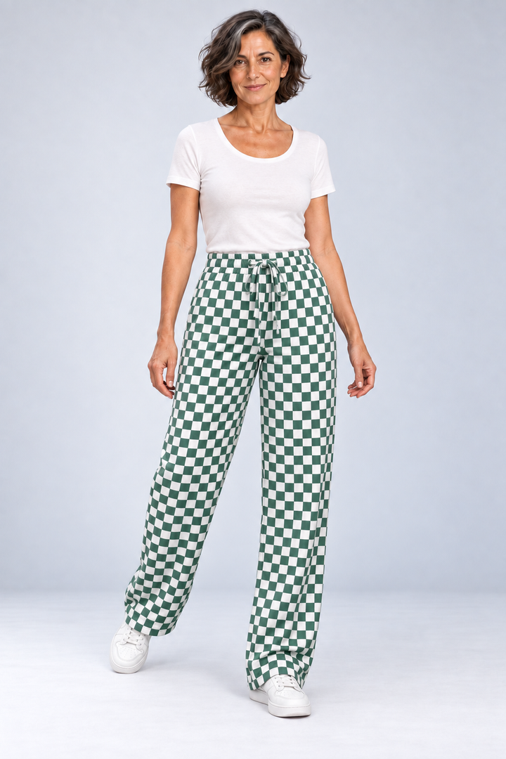 Marisa - Plaid Wide-Leg Pants