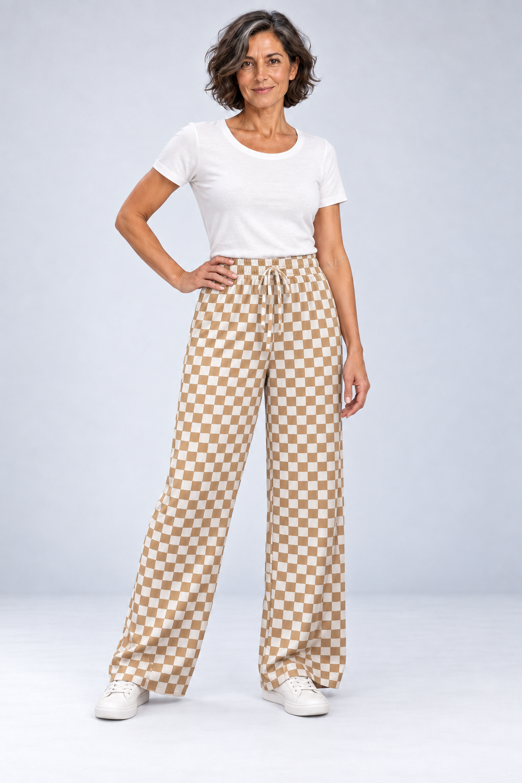 Marisa - Plaid Wide-Leg Pants