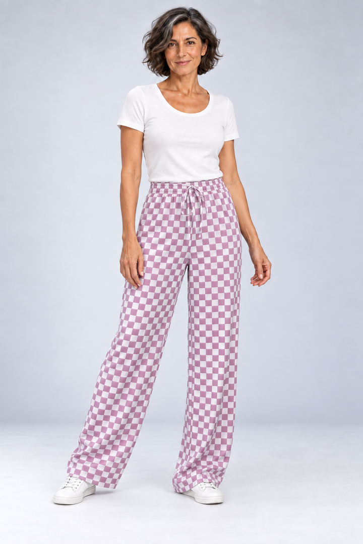 Marisa - Plaid Wide-Leg Pants