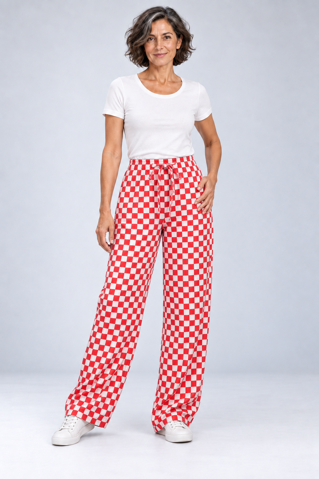 Marisa - Plaid Wide-Leg Pants