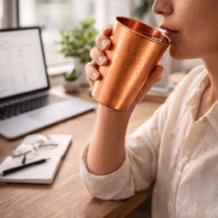 Smooth Copper Tumbler, 11.8 oz