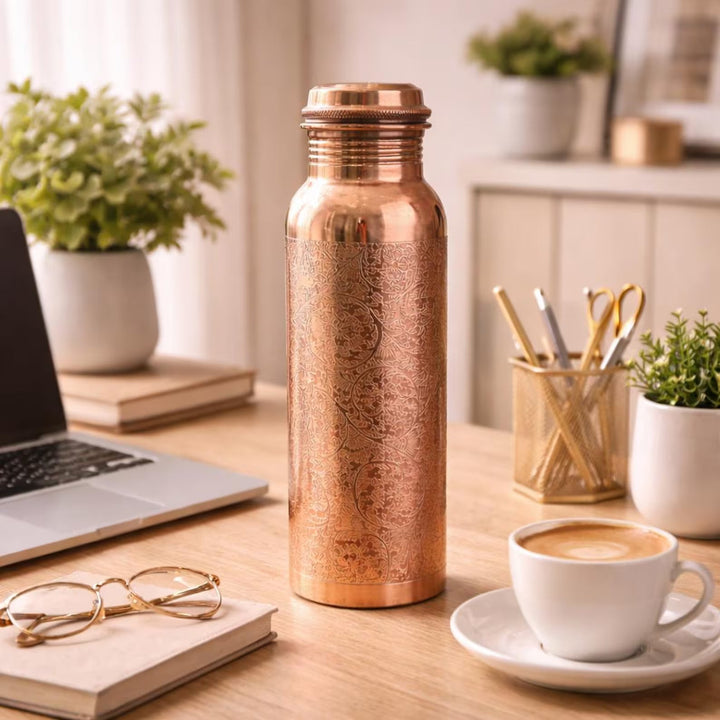 Engraved Copper Water Bottle, 32 oz