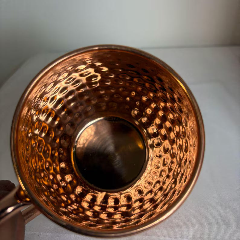 Hammered Copper Mug with Lid, 15 oz