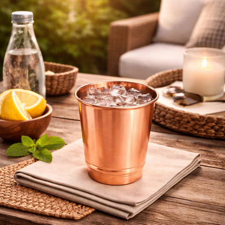 Banded Copper Tumbler, 11.8 oz