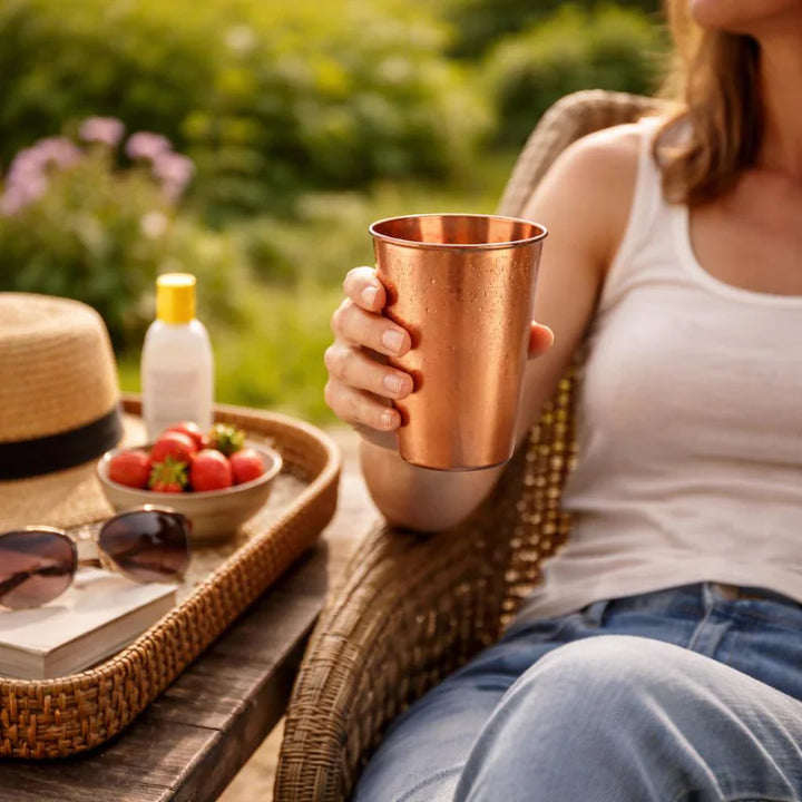 Smooth Copper Tumbler, 11.8 oz