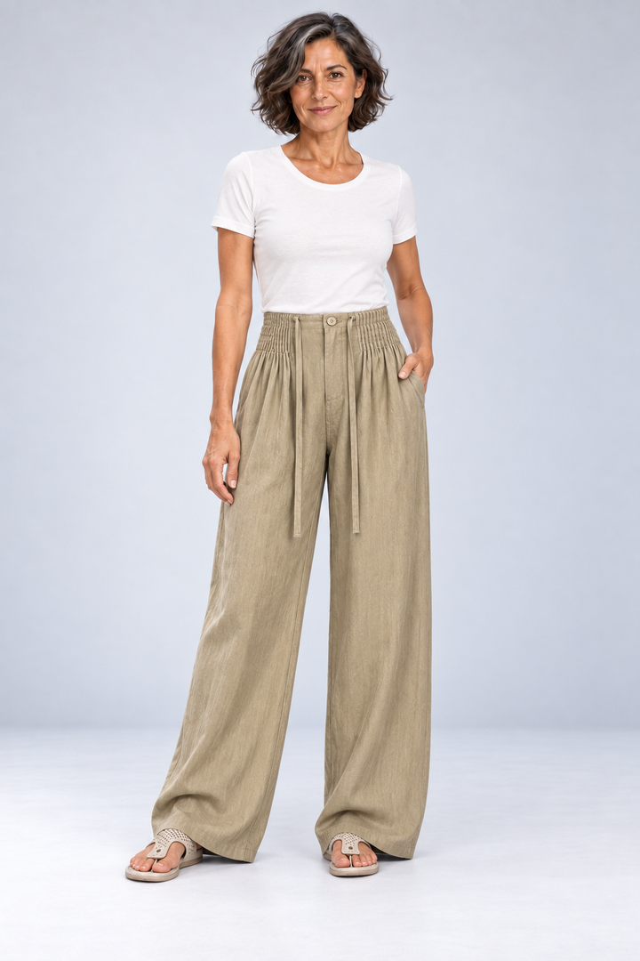 Alanna - Lightweight High-Waist Wide-Leg Pants