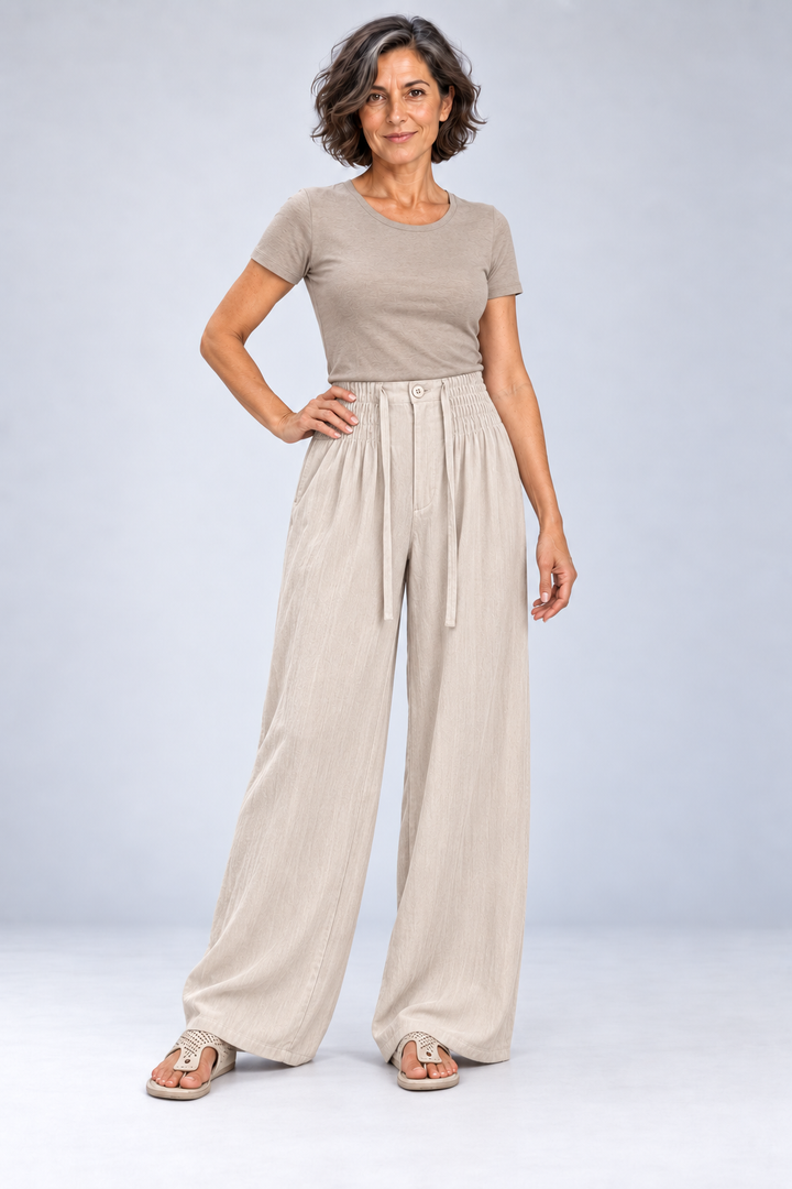 Alanna - Lightweight High-Waist Wide-Leg Pants