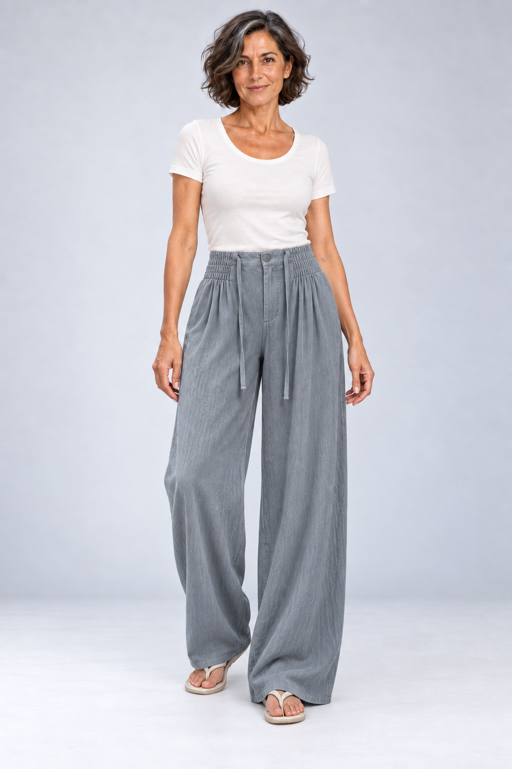Alanna - Lightweight High-Waist Wide-Leg Pants