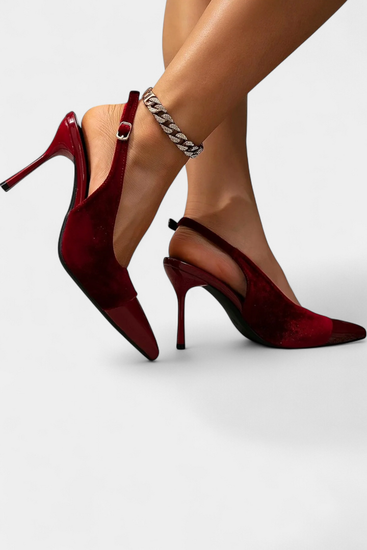 Cassia - Velvet Patchwork Stiletto Heels