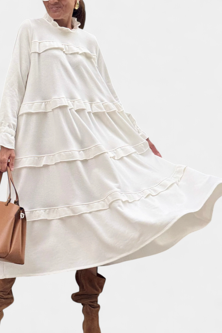 Fatima - Ruffle Sweatshirt Dress