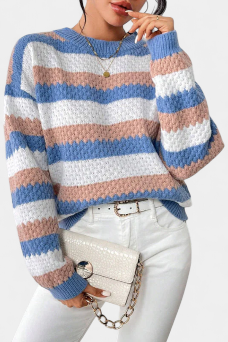 Kristen - Oversized Striped Crewneck
