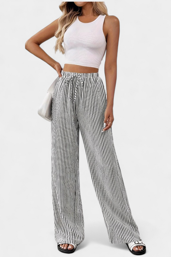 Deanna - Striped Lightweight Overalls