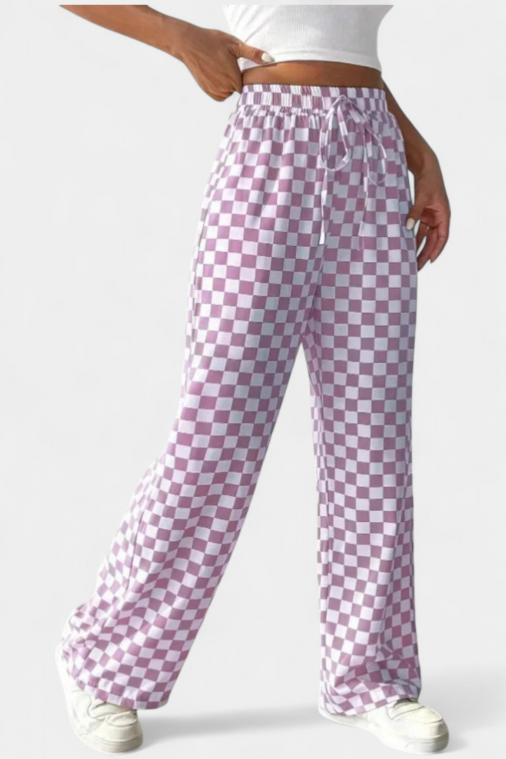 Marisa - Plaid Wide-Leg Pants