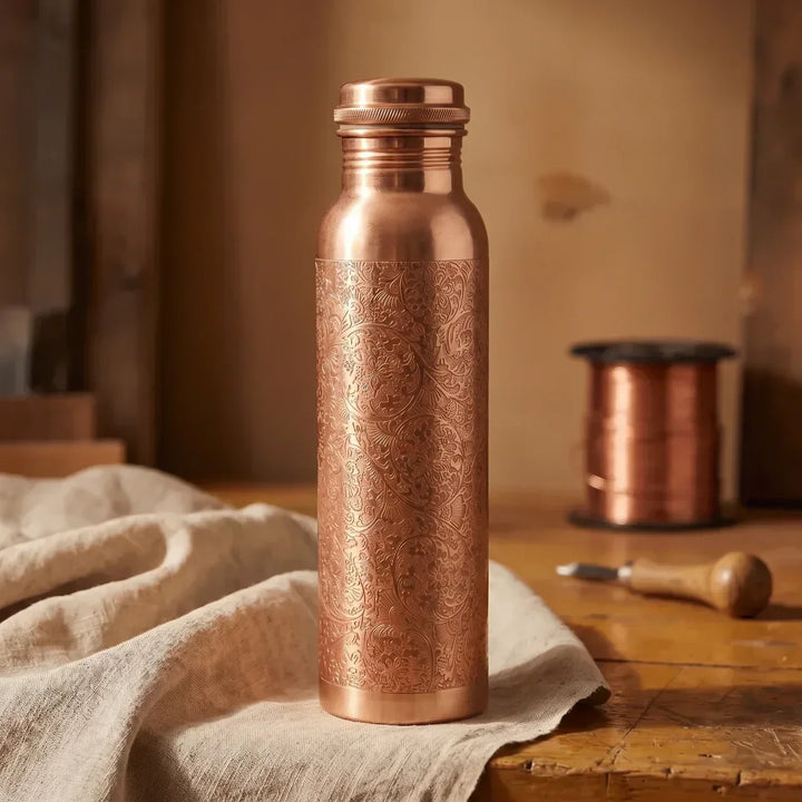 Engraved Copper Water Bottle, 32 oz