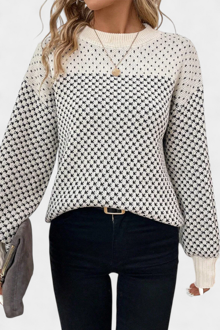 Rachael - Colour Block Crewneck Sweater