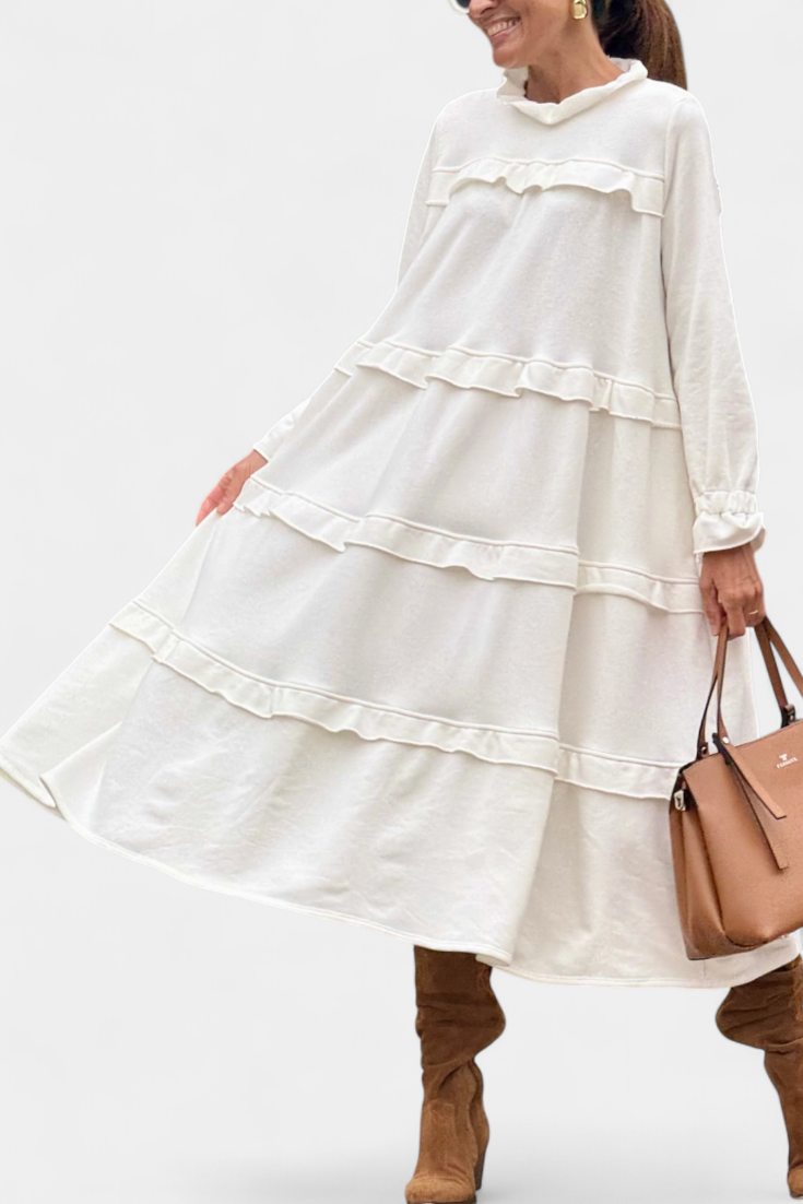 Fatima - Ruffle Sweatshirt Dress