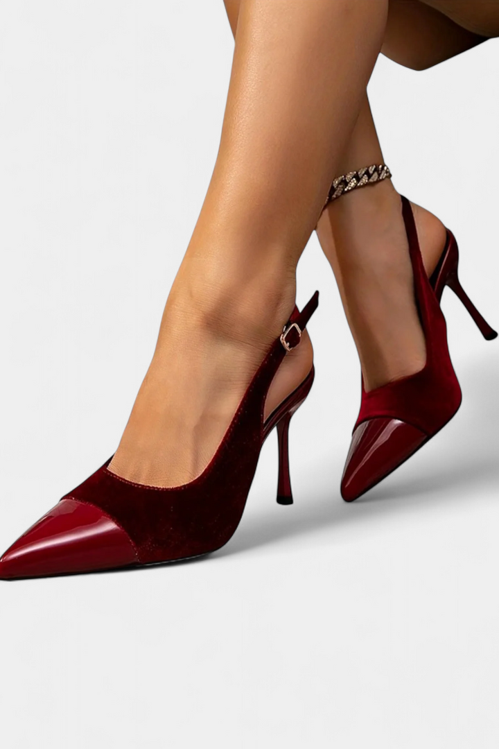 Cassia - Velvet Patchwork Stiletto Heels