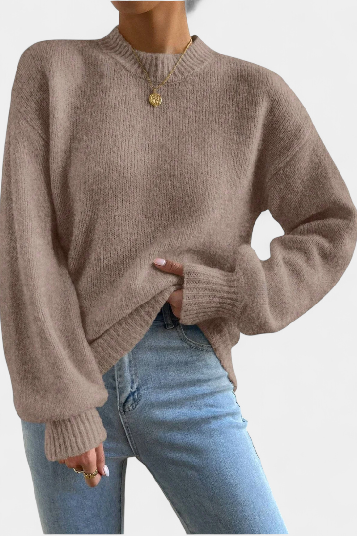 Katarina - Puff Sleeve Crewneck Sweater