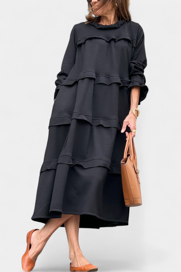 Fatima - Ruffle Sweatshirt Dress