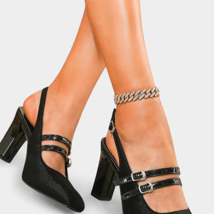 Marisol - Satin Double-Strap Ankle Strap Heels