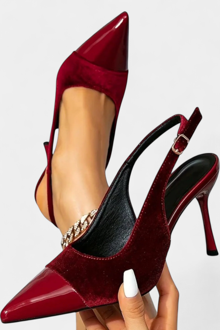 Cassia - Velvet Patchwork Stiletto Heels
