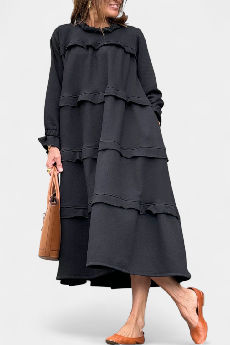 Fatima - Ruffle Sweatshirt Dress