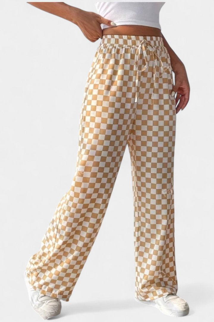 Marisa - Plaid Wide-Leg Pants