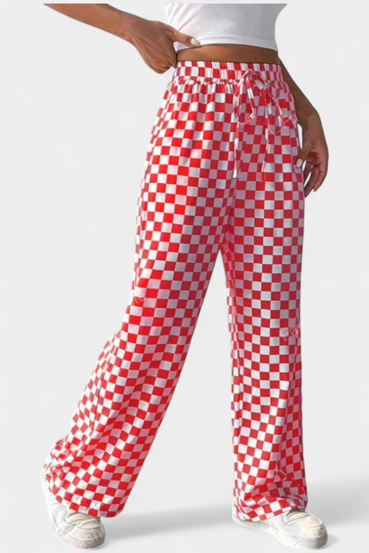 Marisa - Plaid Wide-Leg Pants