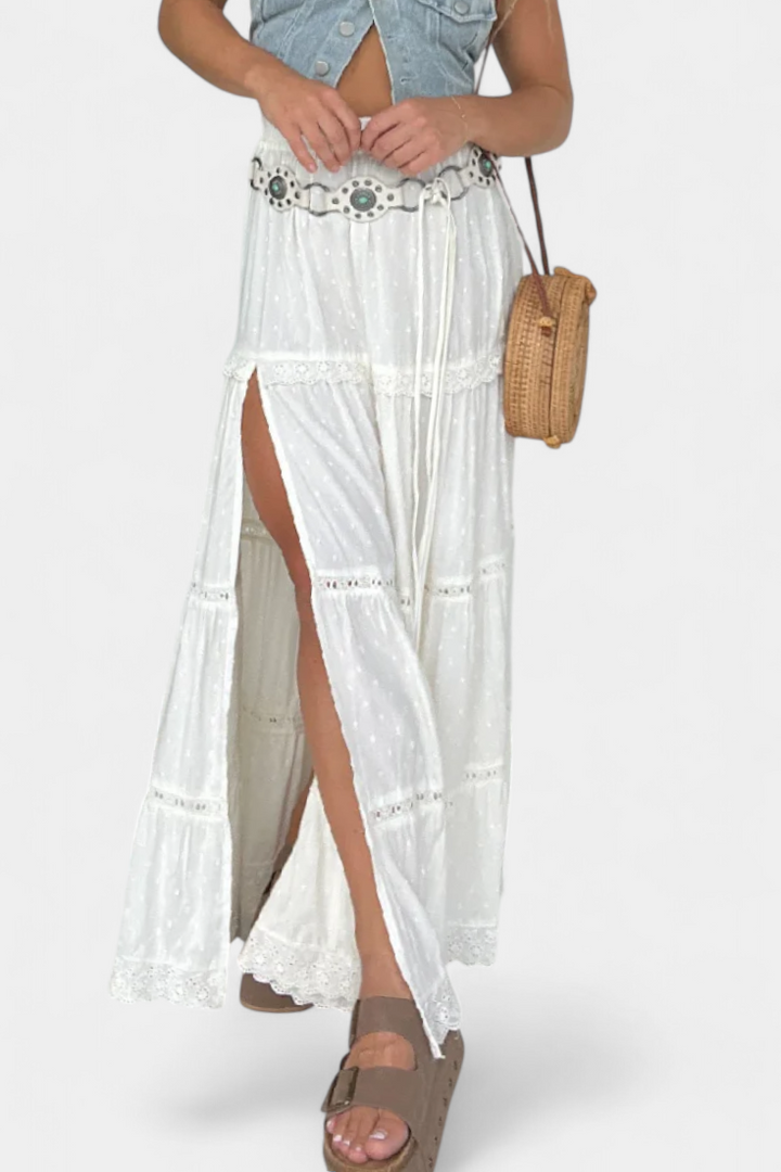 Delaina - Boho Lace Maxi Skirt