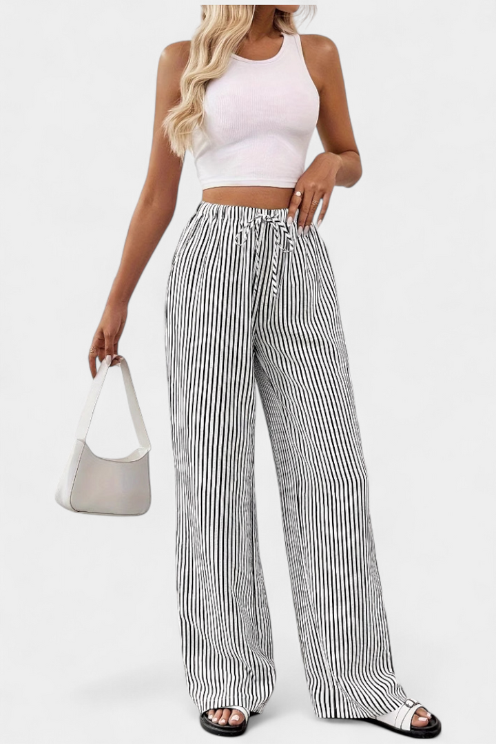 Deanna - Striped Lightweight Overalls