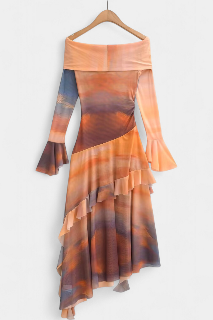 Autumn - Tie-Dye Asymmetric Long Skirt