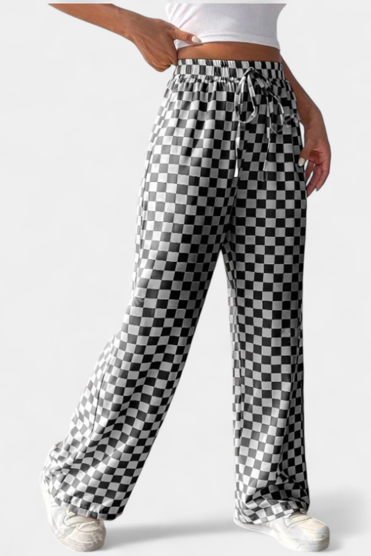 Marisa - Plaid Wide-Leg Pants