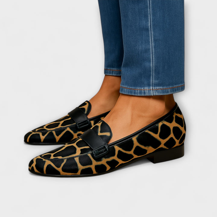 Calandra - Leopard Print Loafers with Decorative Band