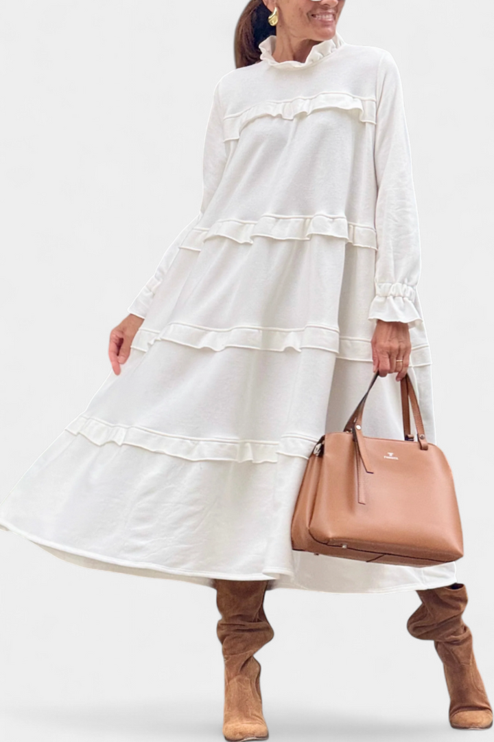 Fatima - Ruffle Sweatshirt Dress