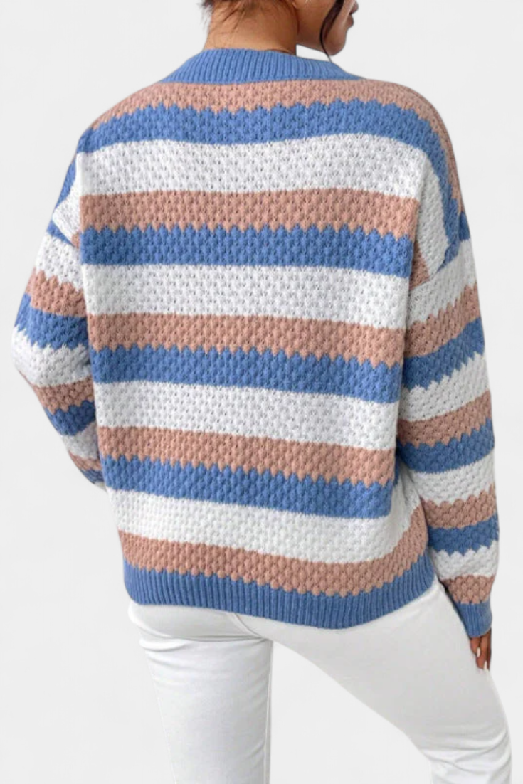 Kristen - Oversized Striped Crewneck