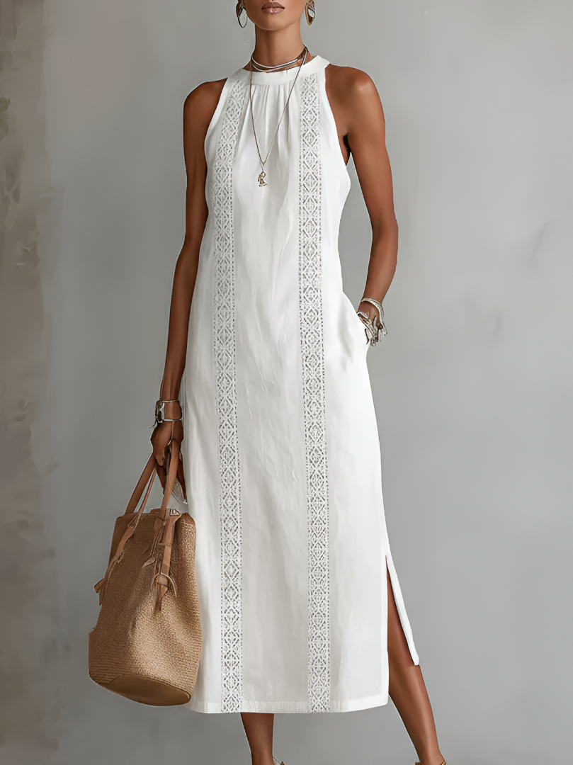 Marianne - Mandarin Collar Midi Dress